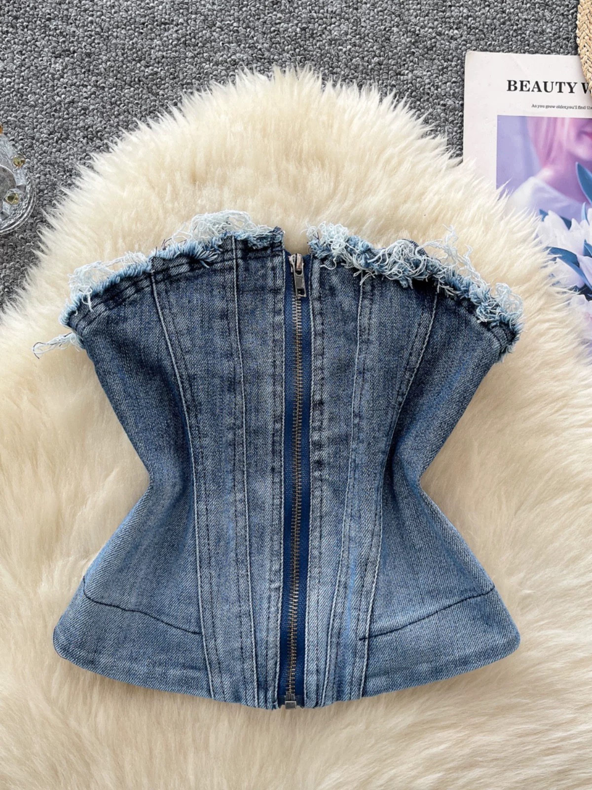 Can’t be tamed denim top DTO149 images